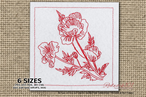 Artistic Poppies Embroidery