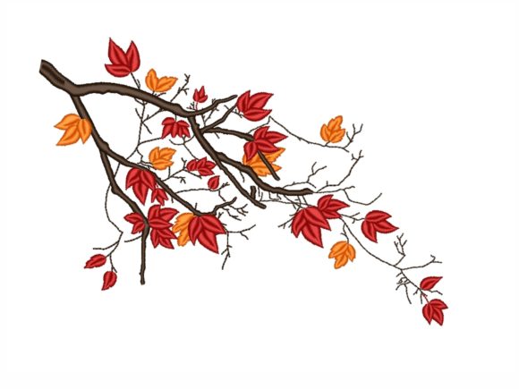 Autumn Branch Embroidery Design