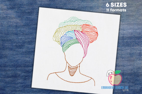Black Girl Portrait: A Bold Embroidery Design