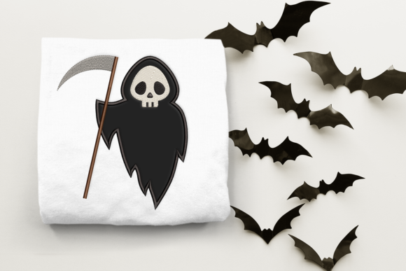 Cute Grim Reaper Embroidery