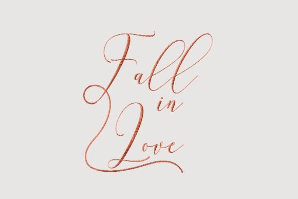 Fall in Love Embroidery Design