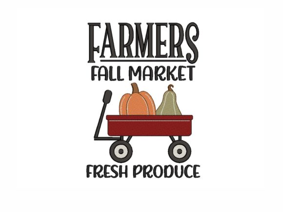 Farmers Fall Market Embroidery Design