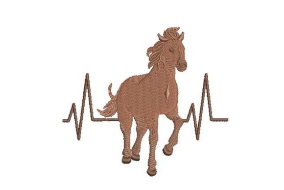 Horse Heartbeat Embroidery Design