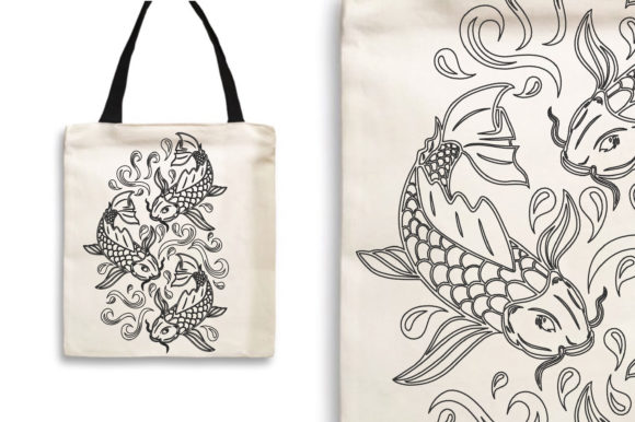 Japanese Koi Fish Embroidery Design