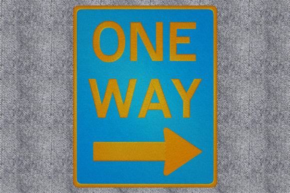 One Way Sign Embroidery Design